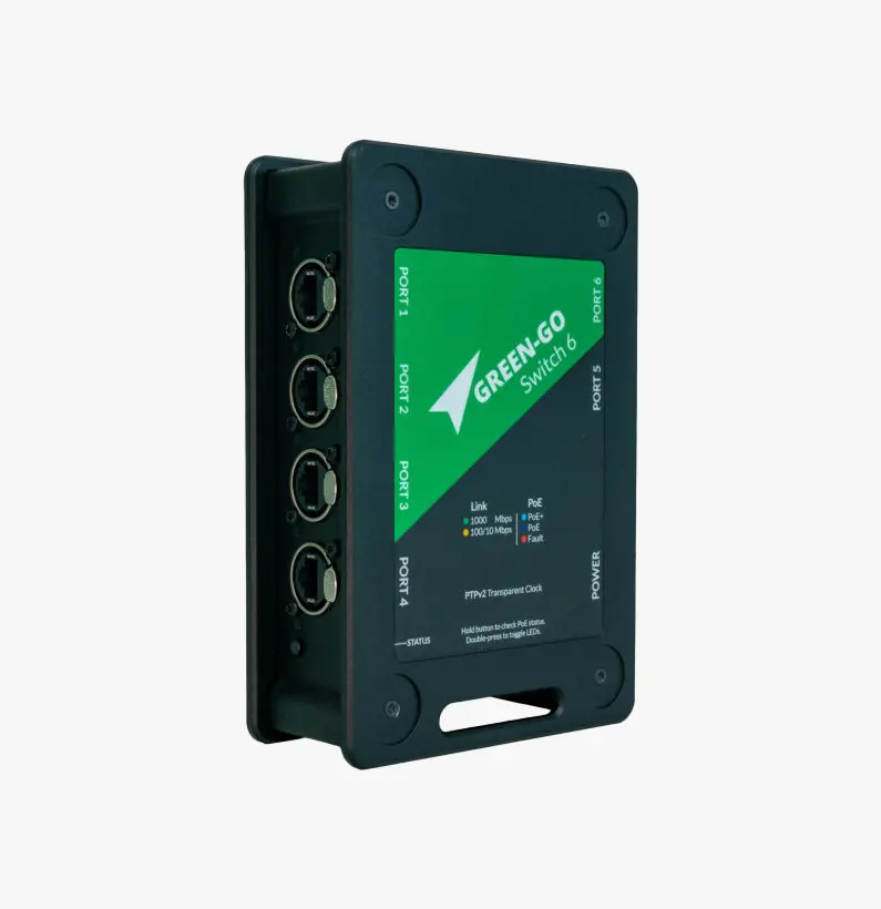 Green-GO 6 port switch PoE+/PtPv2